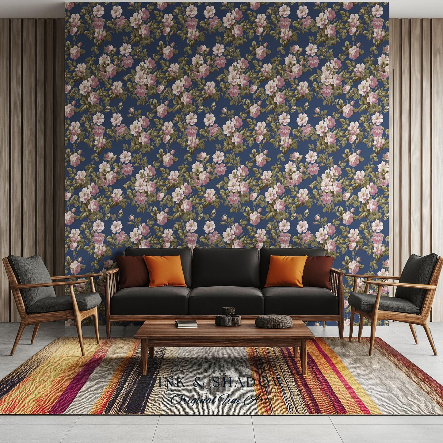 Traditional Cottage Rose Wallpaper | Soft Clustered Florals English Country Bedroom 19th Century Parlor Room Renter Friendly Chintz Wall