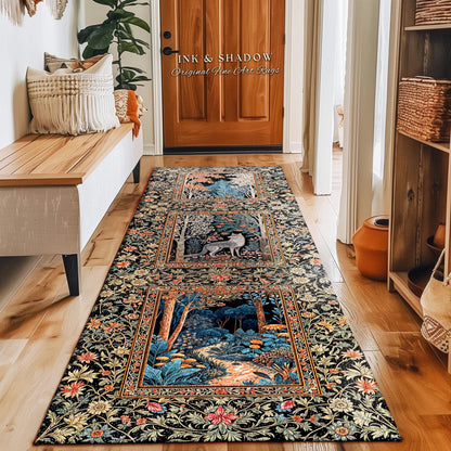 Rustic Scandinavian Home Accent Rug | Boho Woodland Room Decor Whimsical Cottagecore Elegance Homey Aesthetic Magical Nature Inspired Room