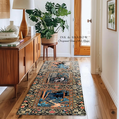 Rustic Scandinavian Home Accent Rug | Boho Woodland Room Decor Whimsical Cottagecore Elegance Homey Aesthetic Magical Nature Inspired Room