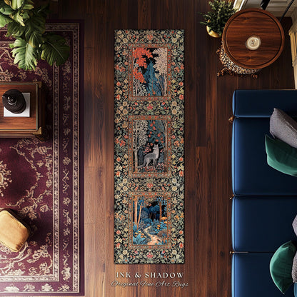 Rustic Scandinavian Home Accent Rug | Boho Woodland Room Decor Whimsical Cottagecore Elegance Homey Aesthetic Magical Nature Inspired Room