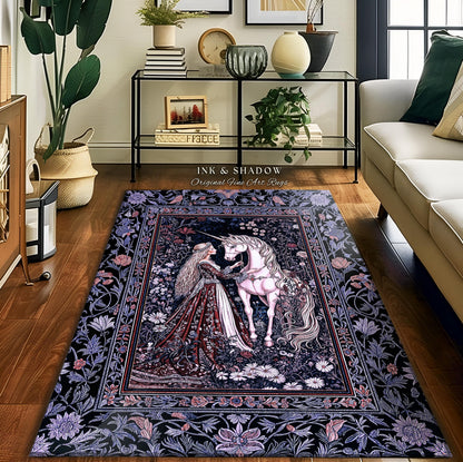 Enchanted Lavender Mystic Area Rug | Pastel Rococo Princesscore Decor Gothic Fairytale Home Decor Area Rug Storybook Dark Cottagecore Style
