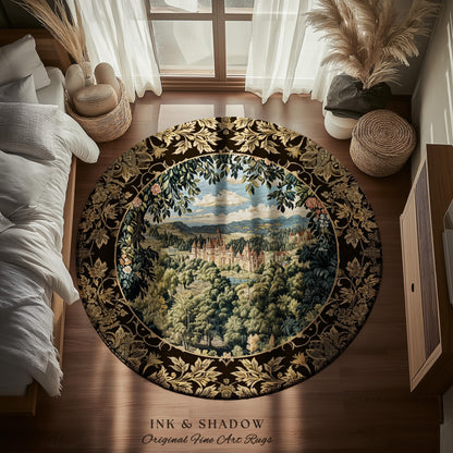 Fantasy Castle Botanical Area Rug | Fairycore Princess Bedroom Woodland Moody Medieval Woodland Fairytale Whimsy Whimsigothic Home Decor |