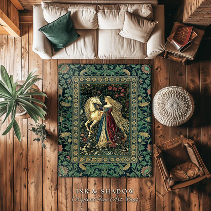 Rich Rococo Fairytale Home Accent Rug | Mystical Gothic Romance Aesthetic Regal Princesscore Bedroom Area Rug Cottagecore Renaissance Decor