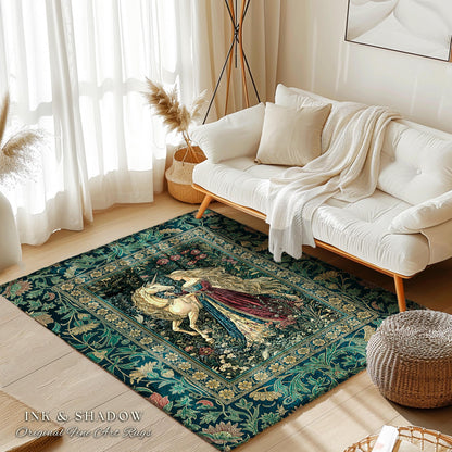 Rich Rococo Fairytale Home Accent Rug | Mystical Gothic Romance Aesthetic Regal Princesscore Bedroom Area Rug Cottagecore Renaissance Decor