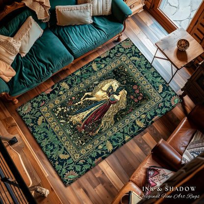 Rich Rococo Fairytale Home Accent Rug | Mystical Gothic Romance Aesthetic Regal Princesscore Bedroom Area Rug Cottagecore Renaissance Decor