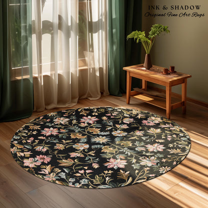 Pastel Baroque Floral Fairycore Rug | Soft Cottagecore Whimsical Wildflower Decor Vintage Fairytale Aesthetic Romantic Victorian Accent Art