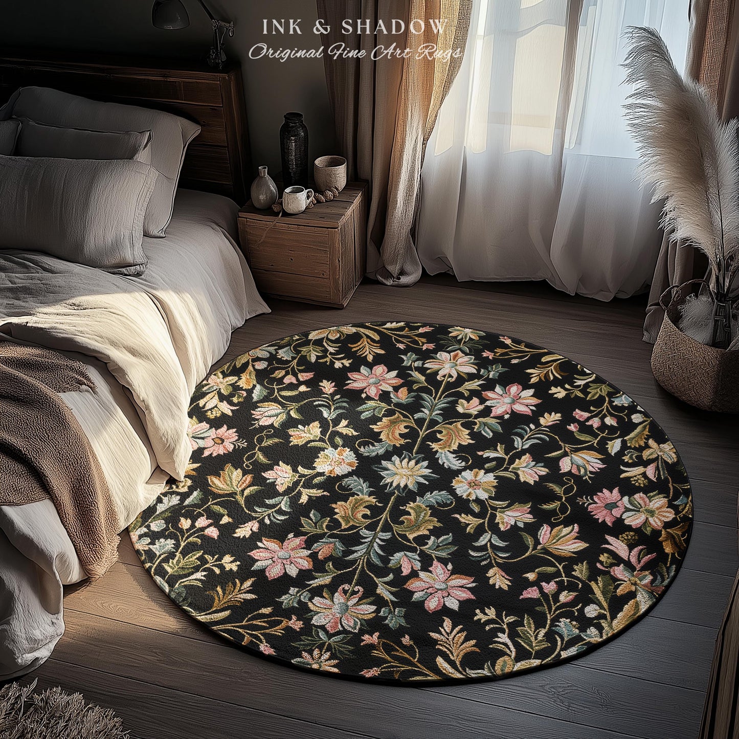 Pastel Baroque Floral Fairycore Rug | Soft Cottagecore Whimsical Wildflower Decor Vintage Fairytale Aesthetic Romantic Victorian Accent Art