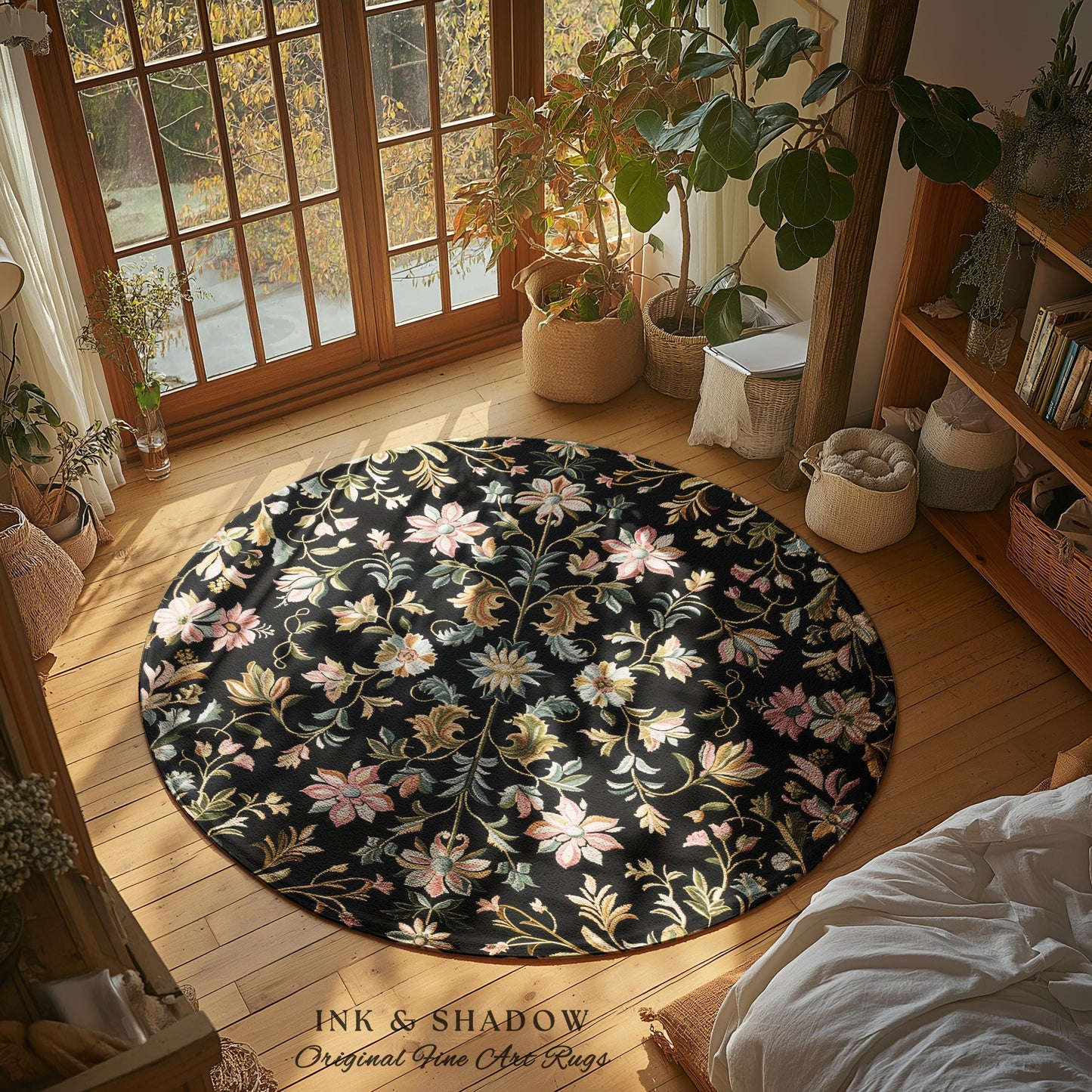 Pastel Baroque Floral Fairycore Rug | Soft Cottagecore Whimsical Wildflower Decor Vintage Fairytale Aesthetic Romantic Victorian Accent Art