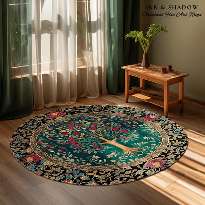 Blooming Roses Romantic Rococo Area Rug | Vintage Botanical Accent Rug Ornate Border Victorian Folk Art Medieval Maximalist Room Decor |