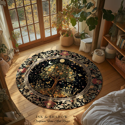 Rustic Medieval Fairycore Area Rug | Gothic Forest Home Decor Maximalist Aesthetic Housewarming Gift Parisian Living Room Accent Chateaucore