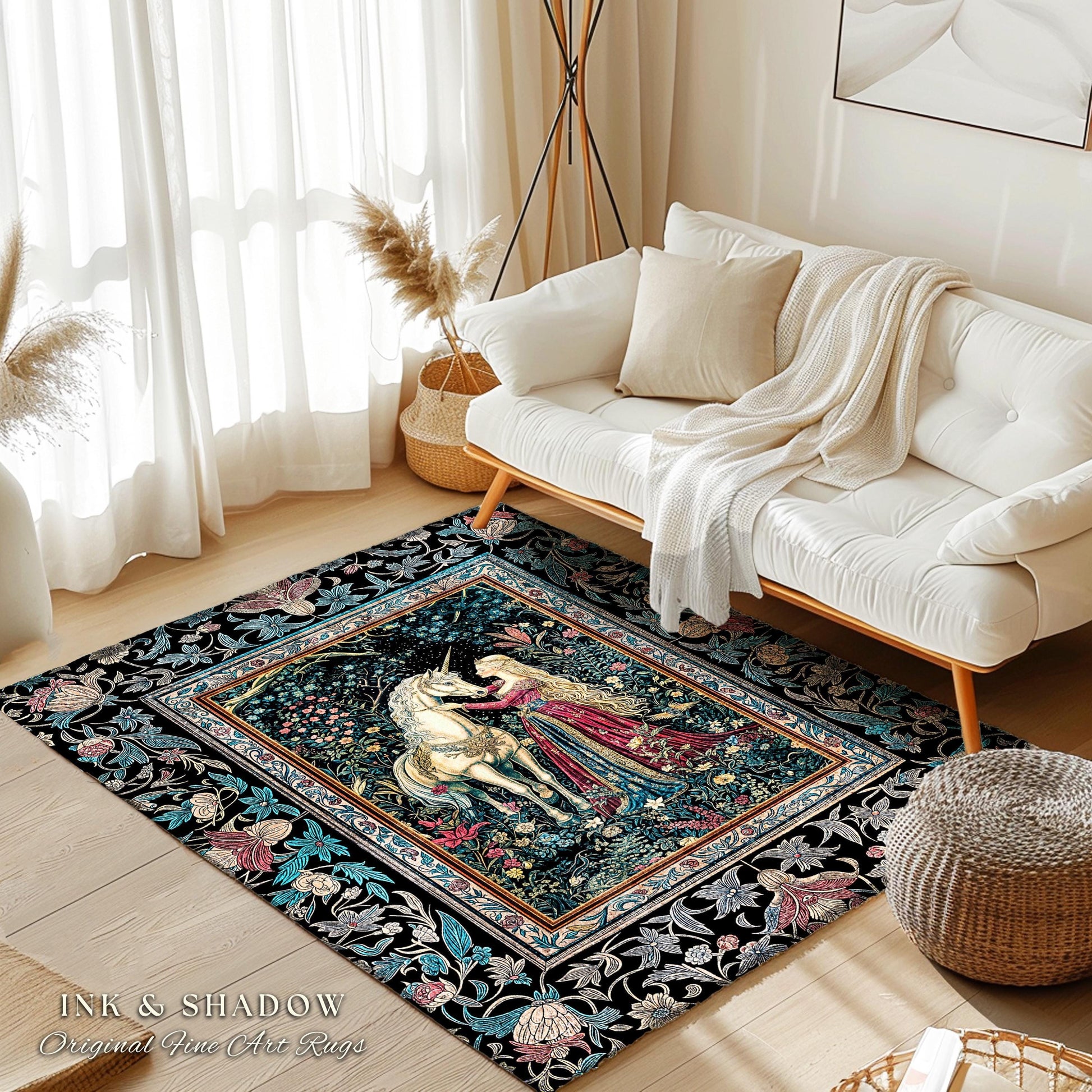 Rustic Fairytale Dark Teal Accent Rug | Rococo Baroque Inspired Decor Medieval Princesscore Home Decor Dreamy Fantasy Bedroom Area Rug Boho