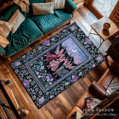 Pastel Fairytale Ethereal Fairy Accent Rug | Whimsical Folklore Medieval Bedroom Mystical Fairycore Mystic Academia Dreamy Boho Home Decor