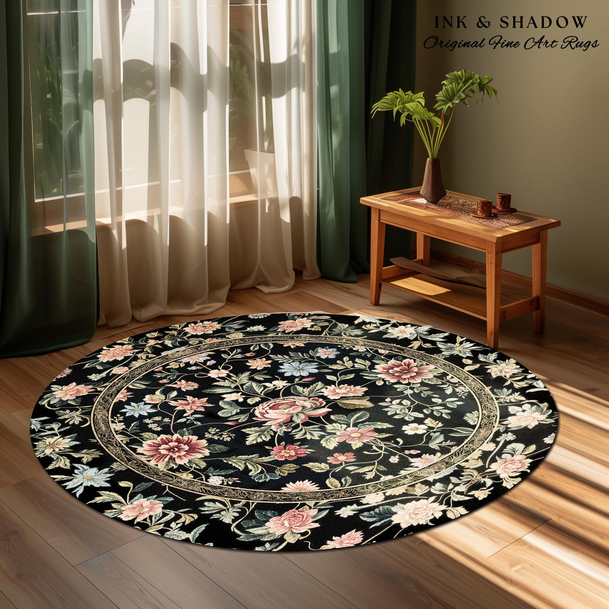 Elegant Victorian Floral Bedroom Rug | Maximalist Aesthetic Danish Pastel Home Decor Rustic Housewarming Gift Fairy Core Bedroom Whimsical |
