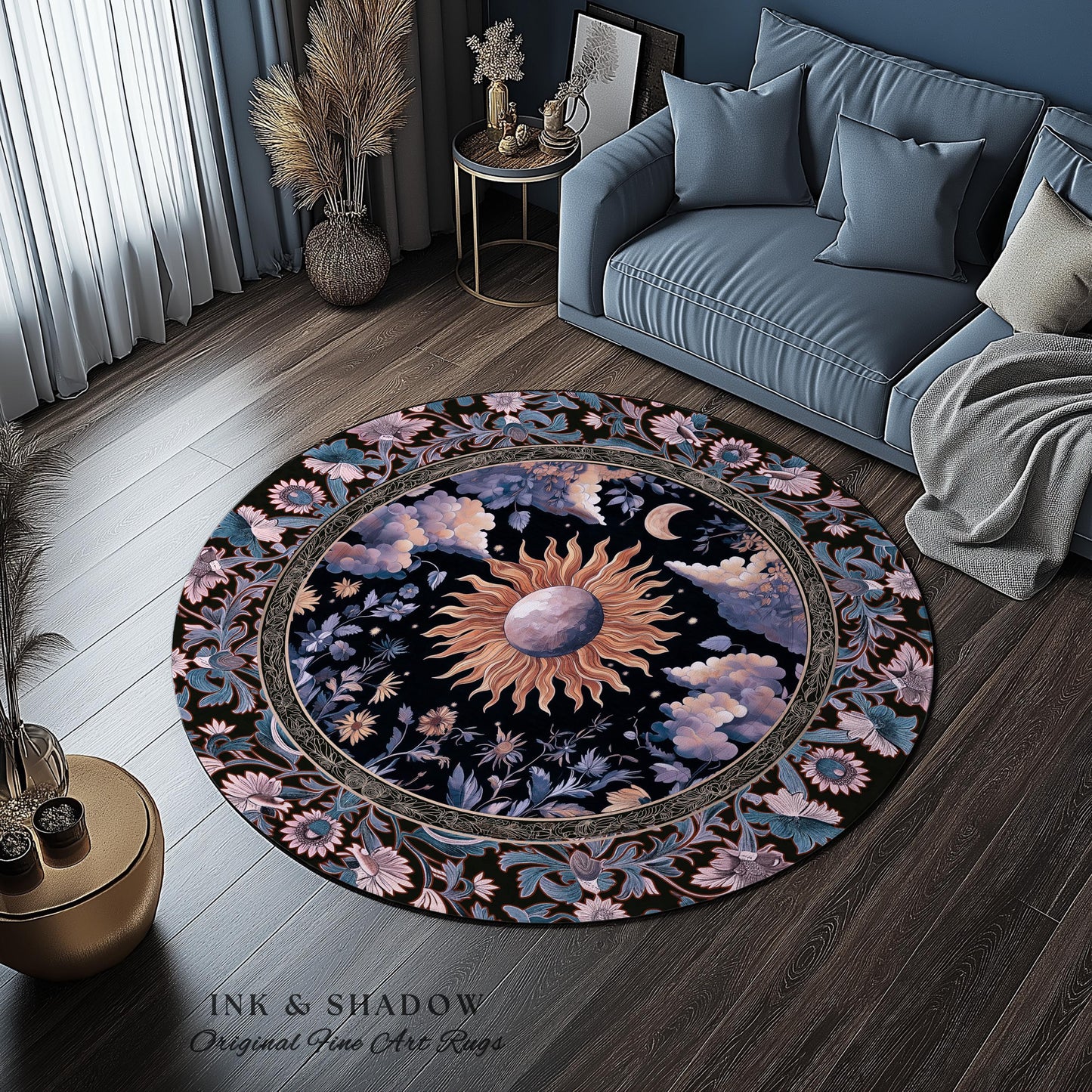 Enchanted Purples Boho Accent Rug | Celestial Mystic Tarot Inspired Witchy Pastel Bohemian Maximalist Bedroom Astrology Decor Witchy Energy