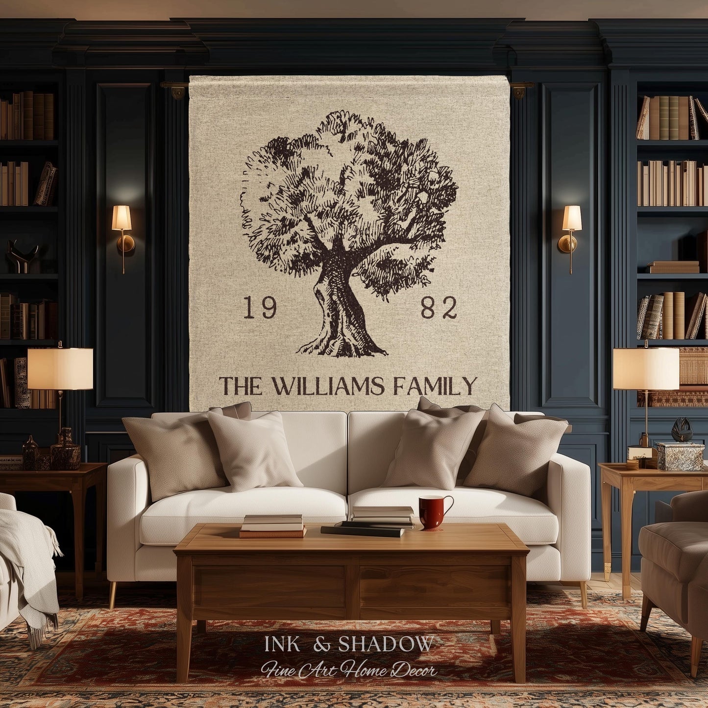 Anniversary Gift Personalized Family Tree Wall Art Blanket Custom Family Gift Meaningful | Wedding Gift Sentimental Gift for Mother in Law |