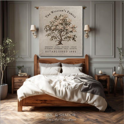 Vintage Family Tree Blanket | Family Name Blanket Custom Family Tree Gift Unique Gift for Mom Personalized Family Name Gift Personalized |