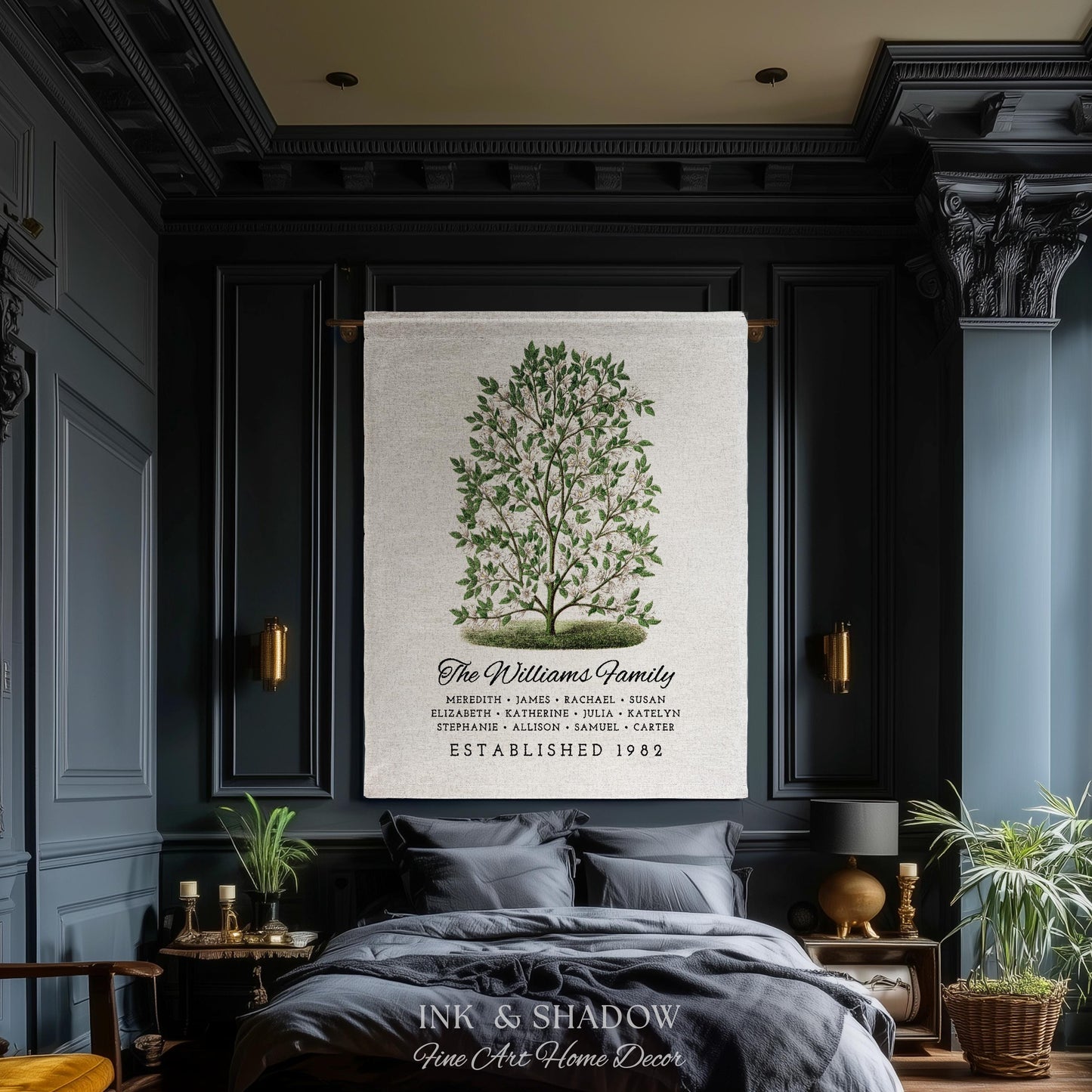 Grandparents Gift Personalized Family Tree Blanket Custom Family Gift Meaningful | Wedding Gift Sentimental Gift for Family Tree Wall Art |