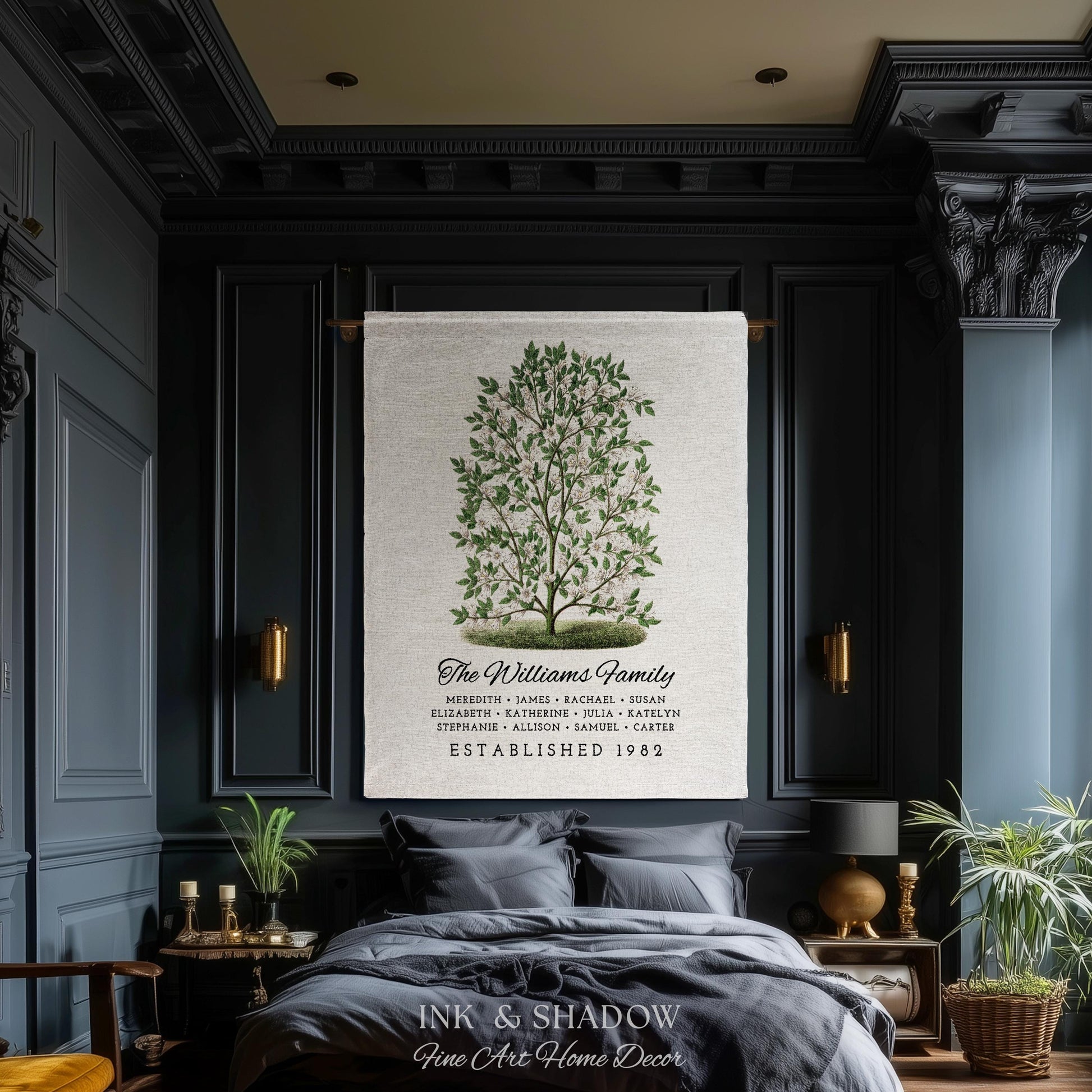 Grandparents Gift Personalized Family Tree Blanket Custom Family Gift Meaningful | Wedding Gift Sentimental Gift for Family Tree Wall Art |