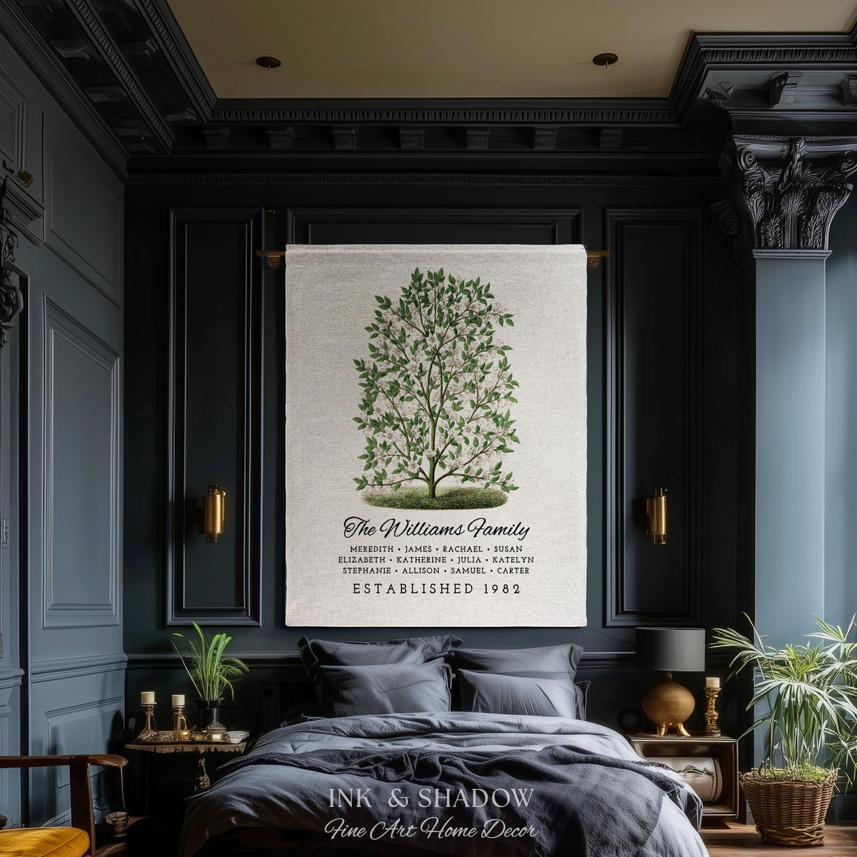 Grandparents Gift Personalized Family Tree Blanket Custom Family Gift Meaningful | Wedding Gift Sentimental Gift for Family Tree Wall Art |