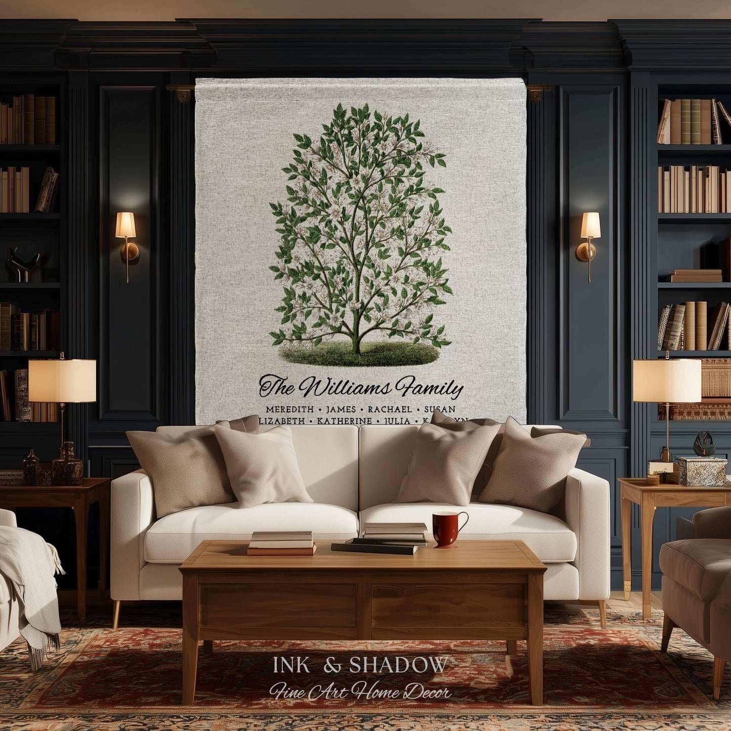 Grandparents Gift Personalized Family Tree Blanket Custom Family Gift Meaningful | Wedding Gift Sentimental Gift for Family Tree Wall Art |