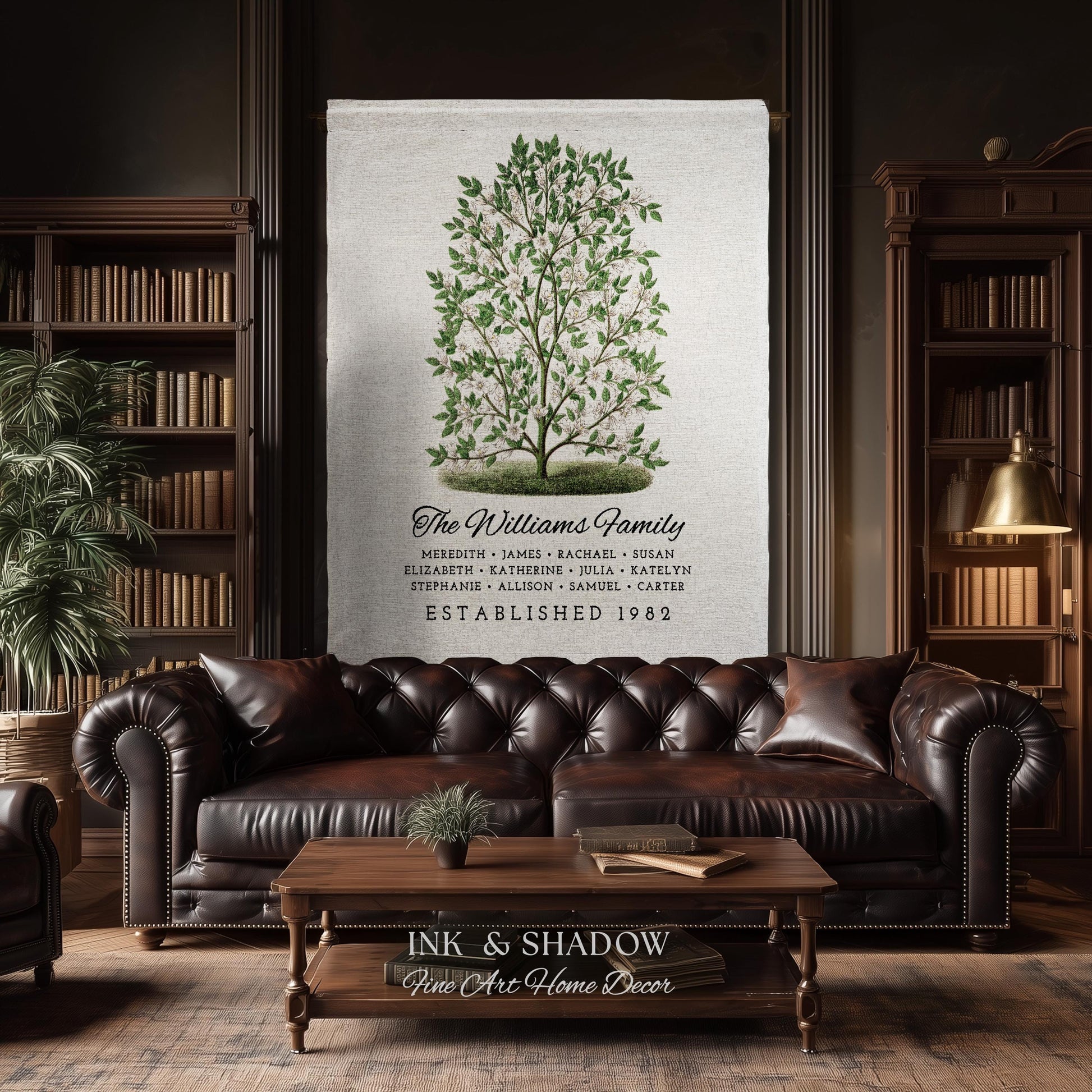 Grandparents Gift Personalized Family Tree Blanket Custom Family Gift Meaningful | Wedding Gift Sentimental Gift for Family Tree Wall Art |