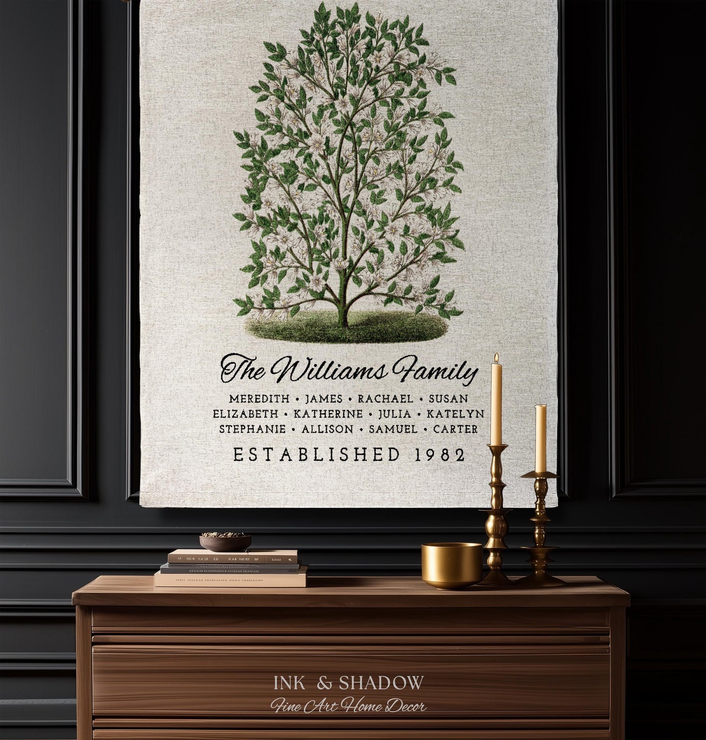 Grandparents Gift Personalized Family Tree Blanket Custom Family Gift Meaningful | Wedding Gift Sentimental Gift for Family Tree Wall Art |