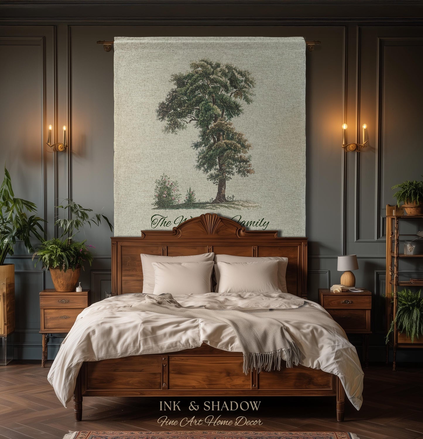 Vintage Family Tapestry Personalized | Family Tree Blanket Custom Family Gift Meaningful | Wedding Gift Sentimental Gift for Family Tree |