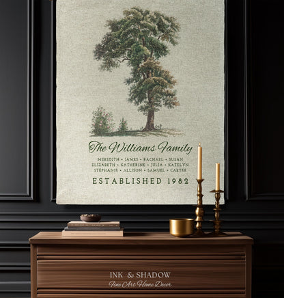 Vintage Family Tapestry Personalized | Family Tree Blanket Custom Family Gift Meaningful | Wedding Gift Sentimental Gift for Family Tree |