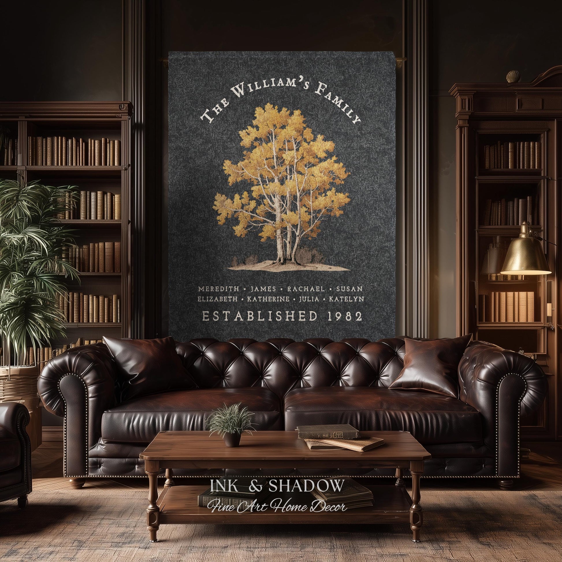 Custom Family Name Blanket Woven | Family Tree Wall Art Blanket Custom Family Gift Sentimental Gift for Mom Personalized Heritage Blanket |