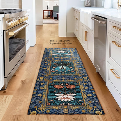 Witchy Whimsical Frog Lovers Rug | Enchanted Bedroom Mystical Cottagecore Style Fairycore Woodland Romance Goblincore Moody Botanical Style