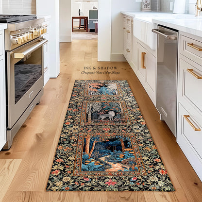 Rustic Scandinavian Home Accent Rug | Boho Woodland Room Decor Whimsical Cottagecore Elegance Homey Aesthetic Magical Nature Inspired Room