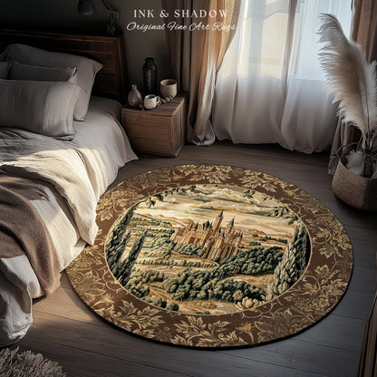 Romantic Victorian Botanical Accent Rug | Medieval Woodland Fairytale Castle Whimsigothic Folklore Romantic Princesscore Victorian Artwork