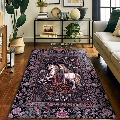 Pastel Whimsical Medieval Accent Rug | Enchanted Cottagecore Home Decor Romantic Goth Princess Bedroom Fairytale Regal Coquette Decor Boho |