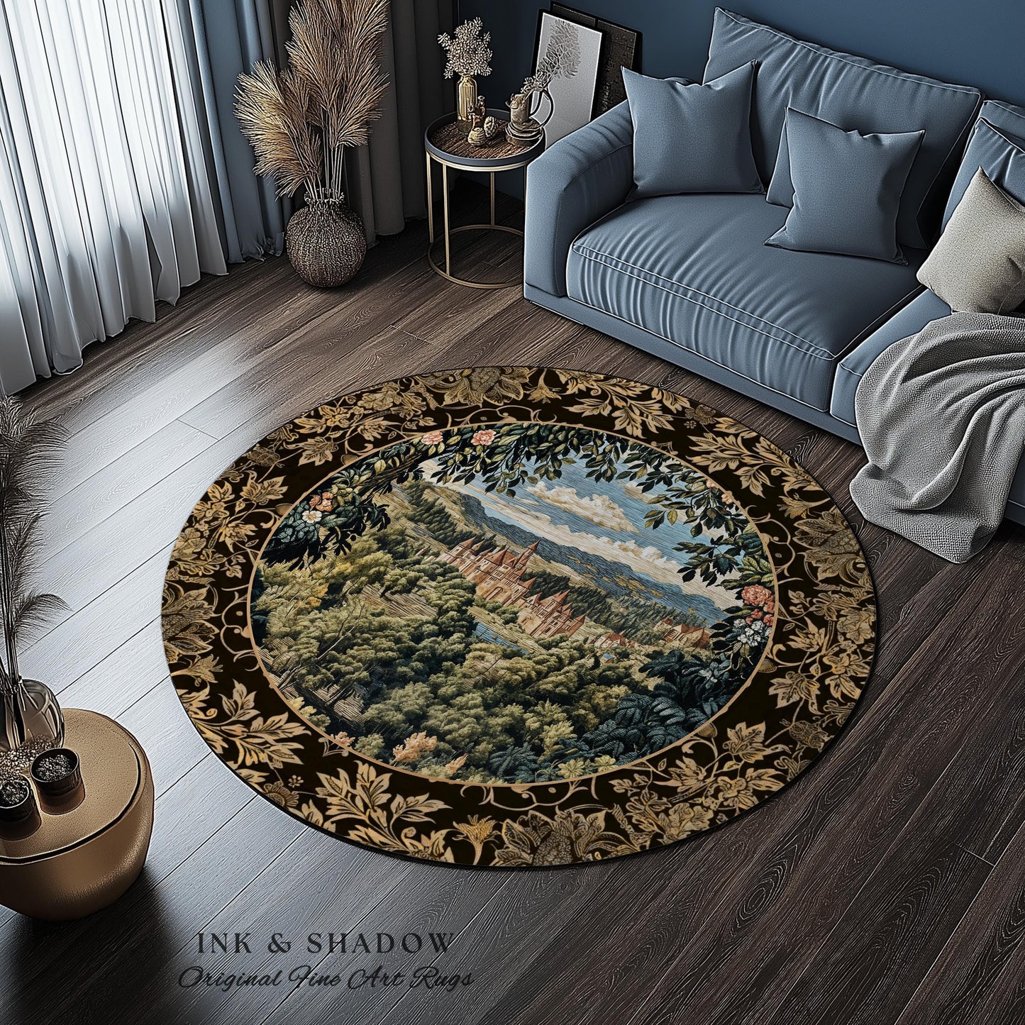 Fantasy Castle Botanical Area Rug | Fairycore Princess Bedroom Woodland Moody Medieval Woodland Fairytale Whimsy Whimsigothic Home Decor |