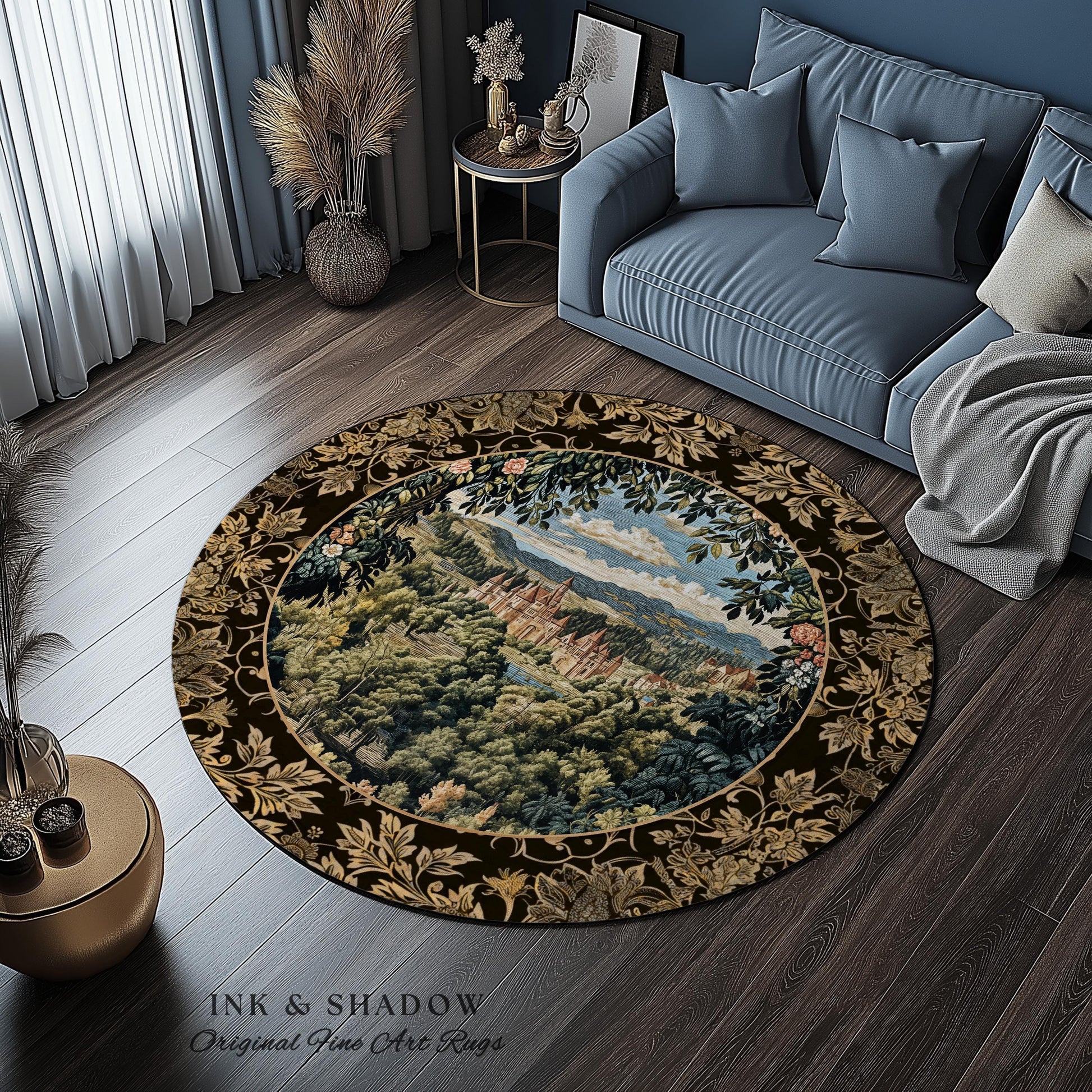 Fantasy Castle Botanical Area Rug | Fairycore Princess Bedroom Woodland Moody Medieval Woodland Fairytale Whimsy Whimsigothic Home Decor |