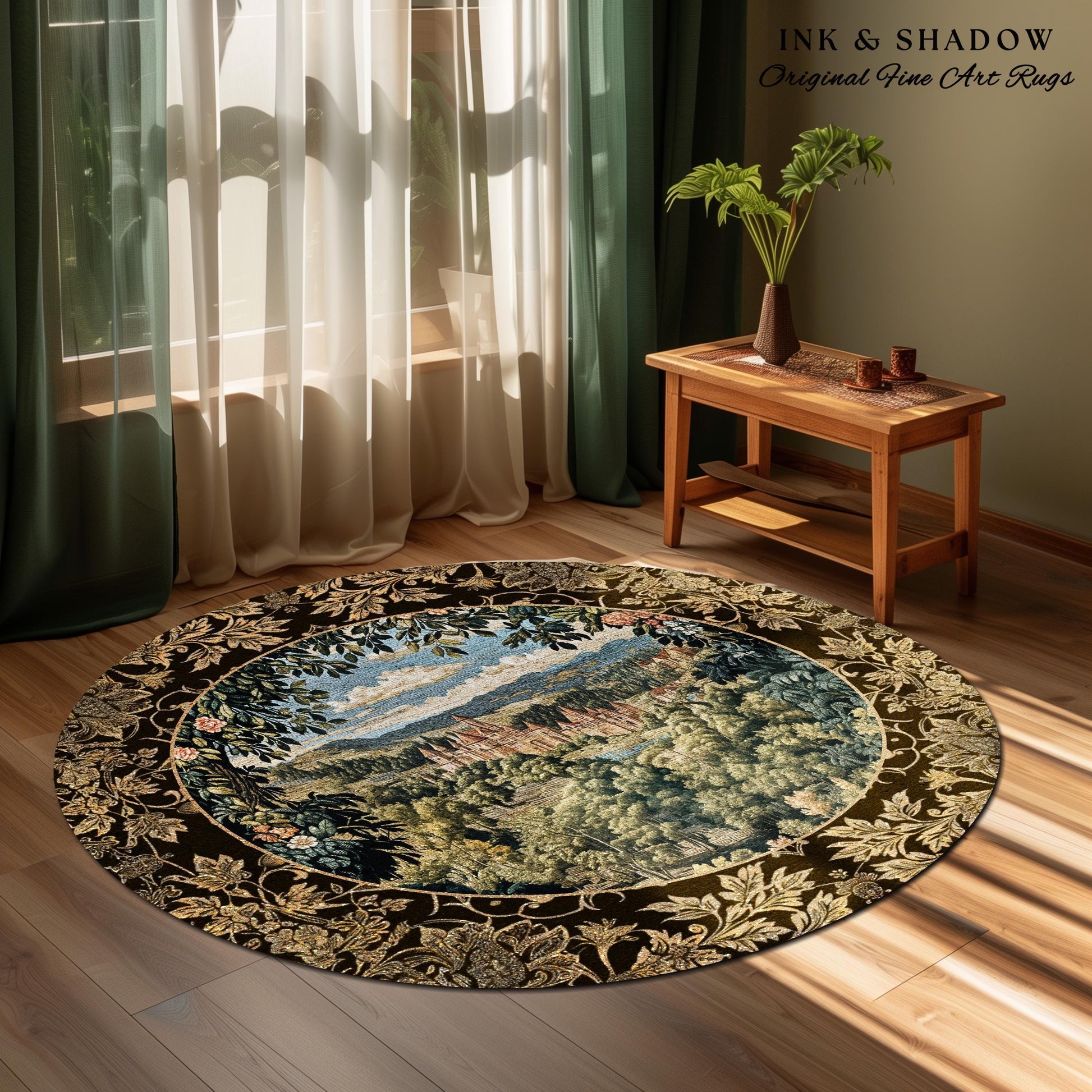 Fantasy Castle Botanical Area Rug | Fairycore Princess Bedroom Woodland Moody Medieval Woodland Fairytale Whimsy Whimsigothic Home Decor |