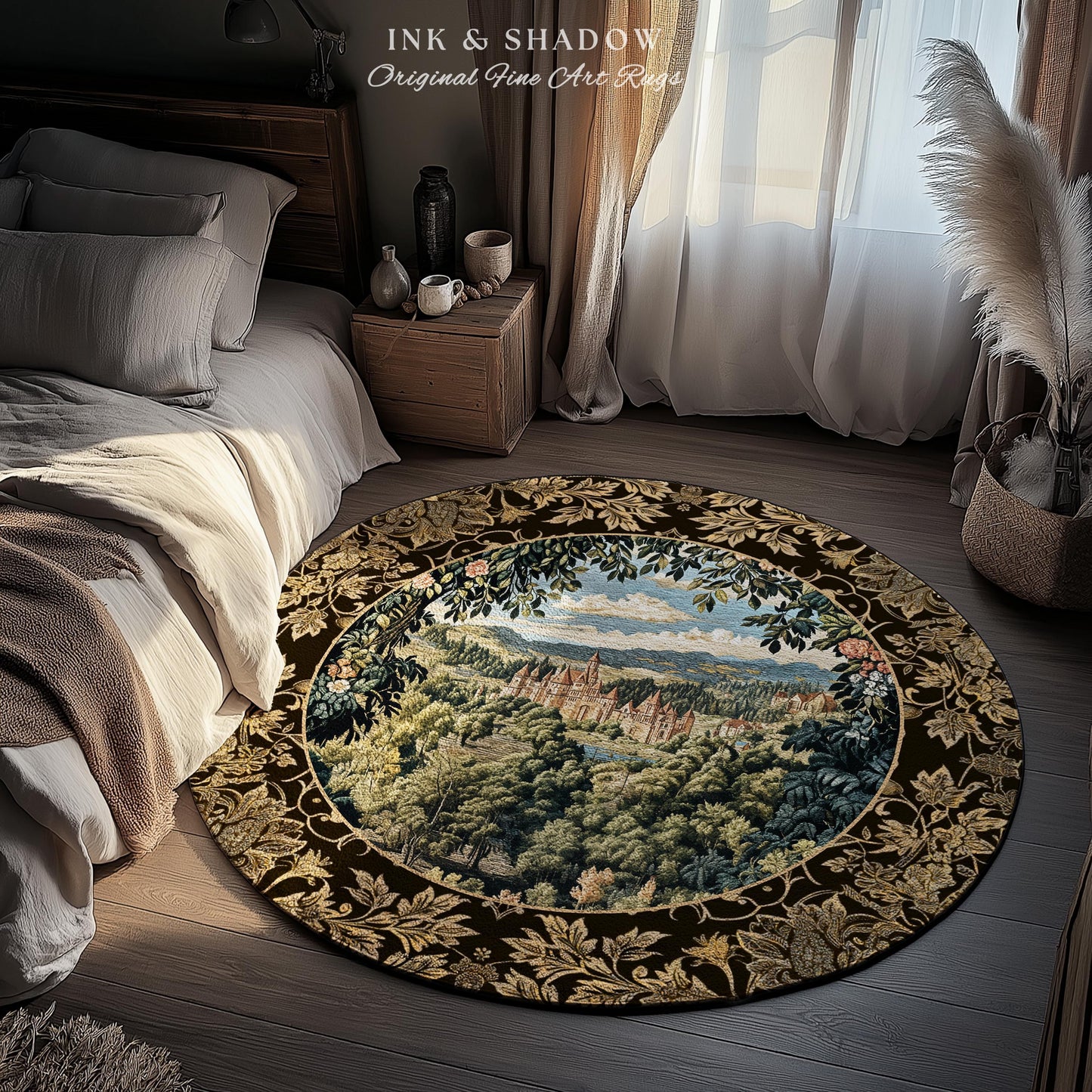 Fantasy Castle Botanical Area Rug | Fairycore Princess Bedroom Woodland Moody Medieval Woodland Fairytale Whimsy Whimsigothic Home Decor |