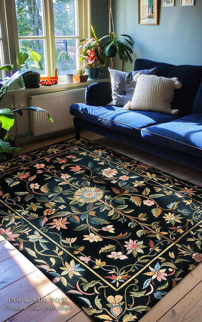 Fairy Aesthetic Living Room Rug | Folklore Aesthetic Danish Home Decor Rustic Housewarming Gift Fairycore Bedroom Whimsical Bedroom Accent |