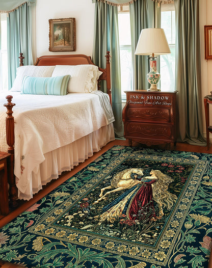 Rich Rococo Fairytale Home Accent Rug | Mystical Gothic Romance Aesthetic Regal Princesscore Bedroom Area Rug Cottagecore Renaissance Decor