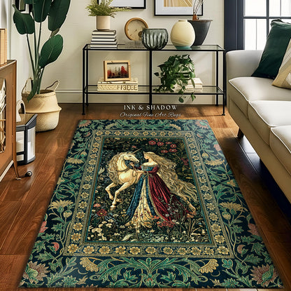Rich Rococo Fairytale Home Accent Rug | Mystical Gothic Romance Aesthetic Regal Princesscore Bedroom Area Rug Cottagecore Renaissance Decor