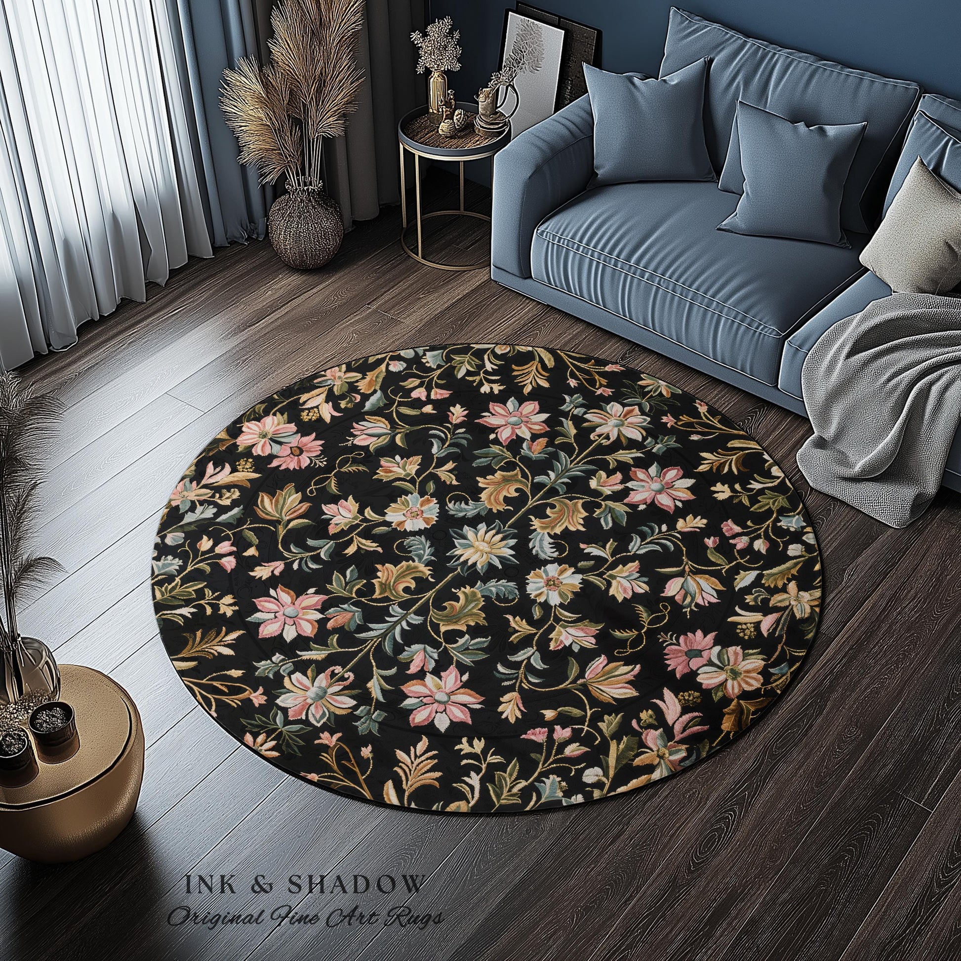 Pastel Baroque Floral Fairycore Rug | Soft Cottagecore Whimsical Wildflower Decor Vintage Fairytale Aesthetic Romantic Victorian Accent Art