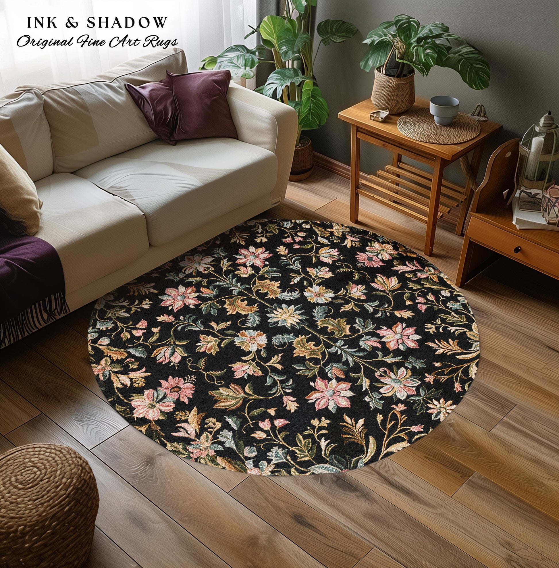 Pastel Baroque Floral Fairycore Rug | Soft Cottagecore Whimsical Wildflower Decor Vintage Fairytale Aesthetic Romantic Victorian Accent Art