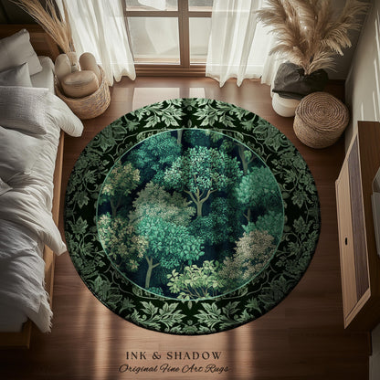 Verdant Greenery Botanical Area Rug | Woodland Magical Aesthetic Living Room Green Home Decor Plant Loving Bedroom Plan Gift Emerald Teal |