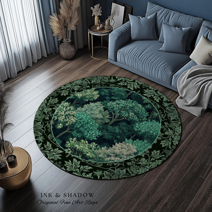 Verdant Greenery Botanical Area Rug | Woodland Magical Aesthetic Living Room Green Home Decor Plant Loving Bedroom Plan Gift Emerald Teal |
