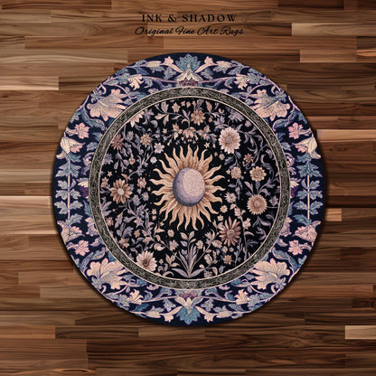 Pastel Whimsy Celestial Area Rug | Mystic Bohemian Celestial Witchy Home Decor Maximalist Gothic Sun and Moon Tarot Inspired Home Accent |