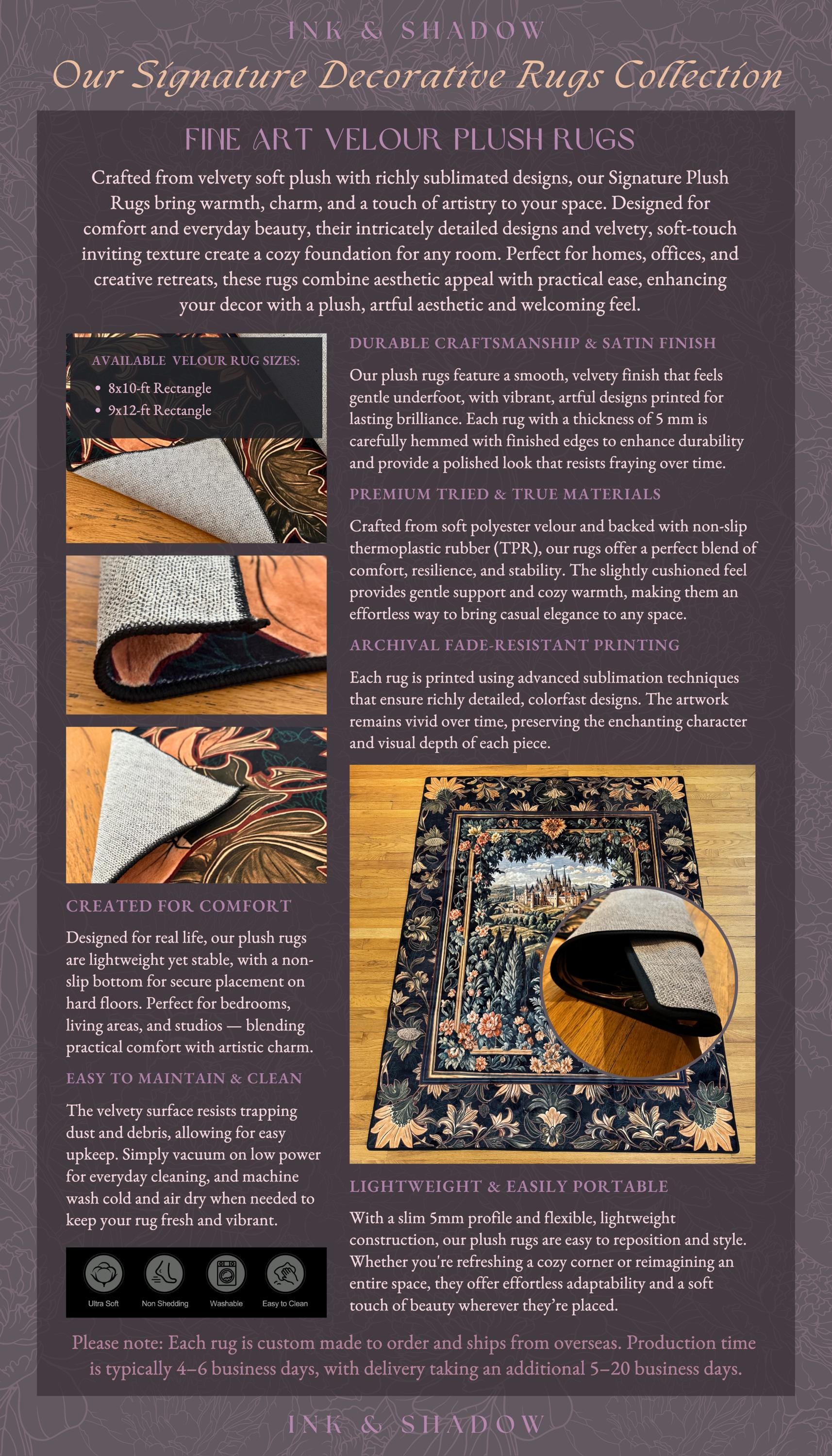 a brochure with a picture of a rug on it