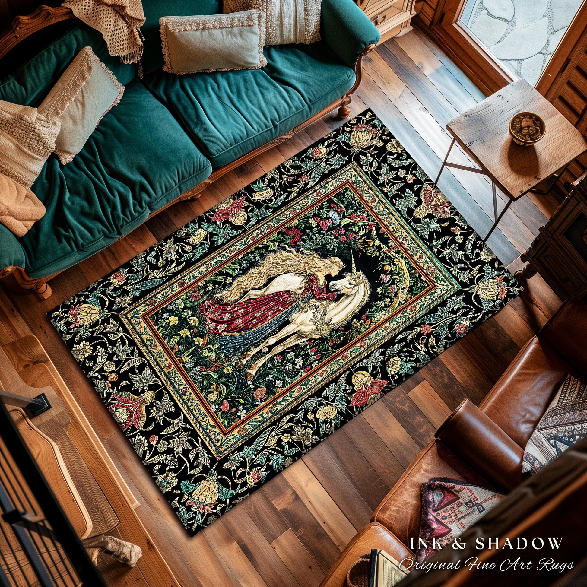 Baroque Fantasy Rustic Area Rug | Rococo Coquette Bedroom Decor Dark Royalcore Home Accent Rug Medieval Storybook Gothic Aesthetic Style |