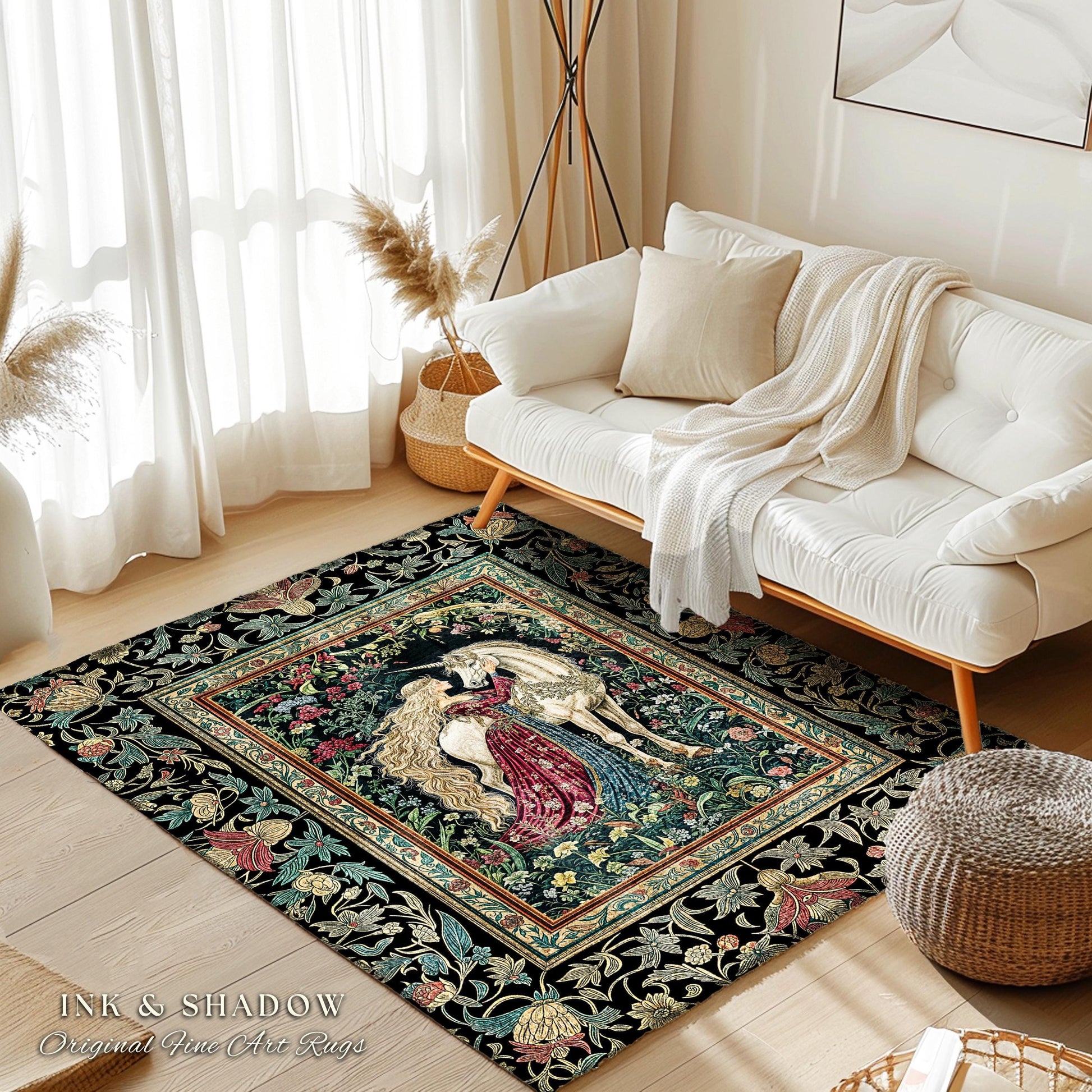 Baroque Fantasy Rustic Area Rug | Rococo Coquette Bedroom Decor Dark Royalcore Home Accent Rug Medieval Storybook Gothic Aesthetic Style |