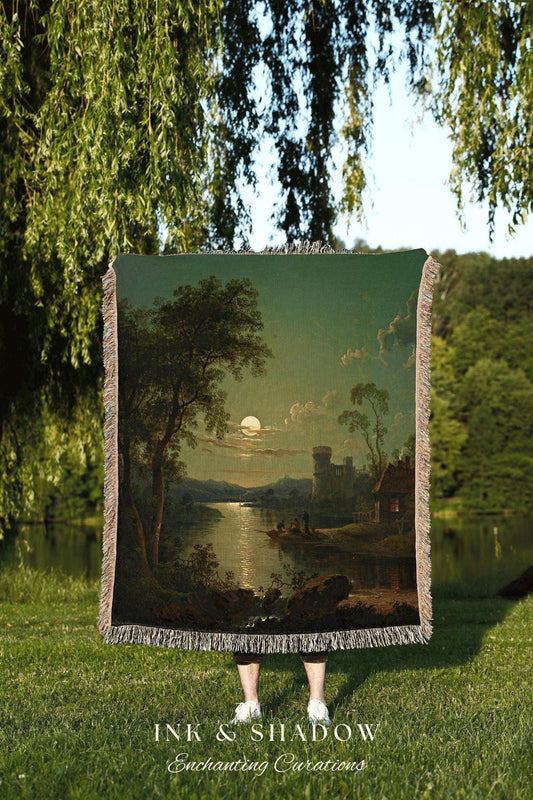 Botanical Landscape Wall Art Vintage Aesthetic | Fine Art Blanket Woven Wall Art | Bookish Decor Aesthetic Victorian Tapestry Vintage Decor
