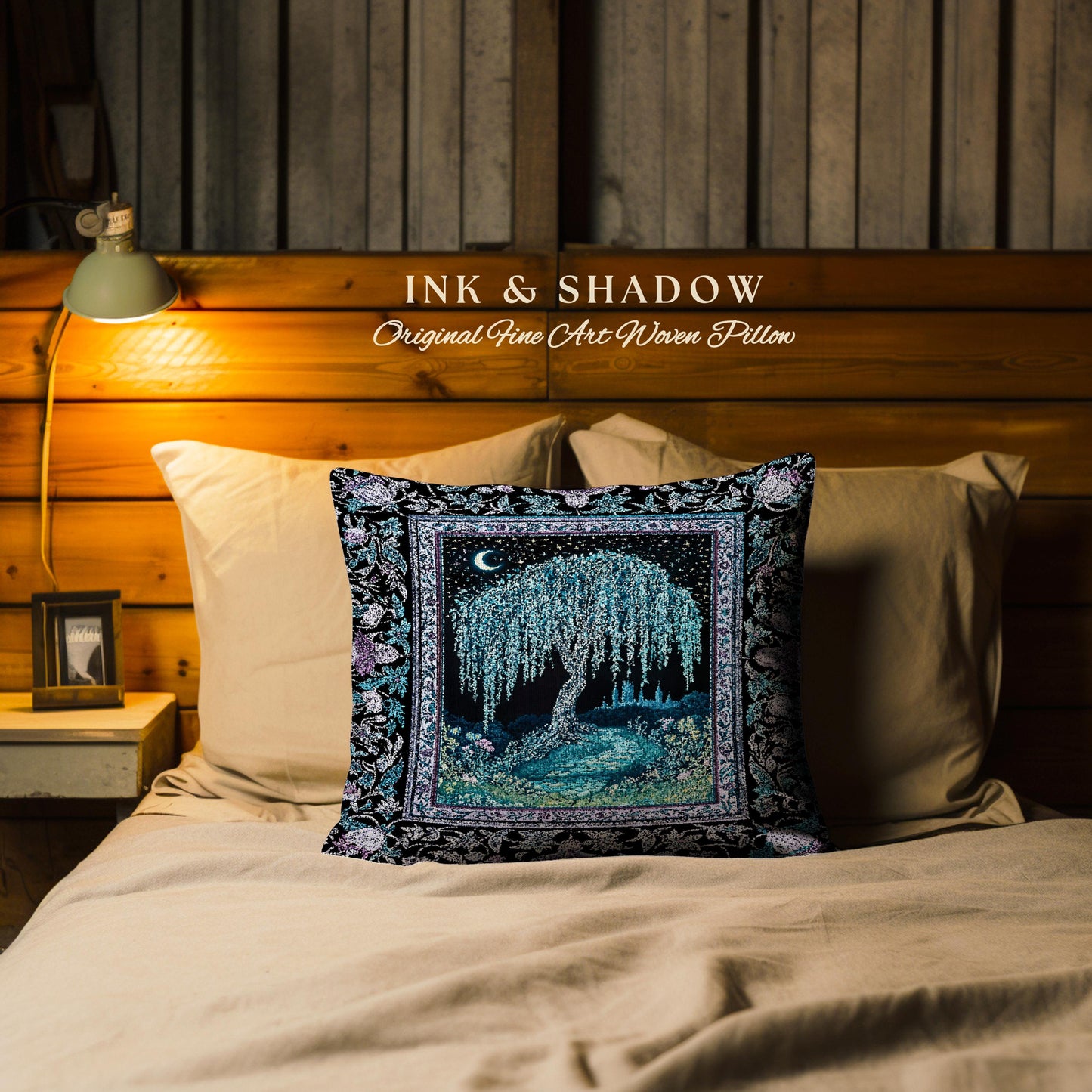 Dreamy Willow Tree Moody Tapestry Pillow Decorative Throw Cushion